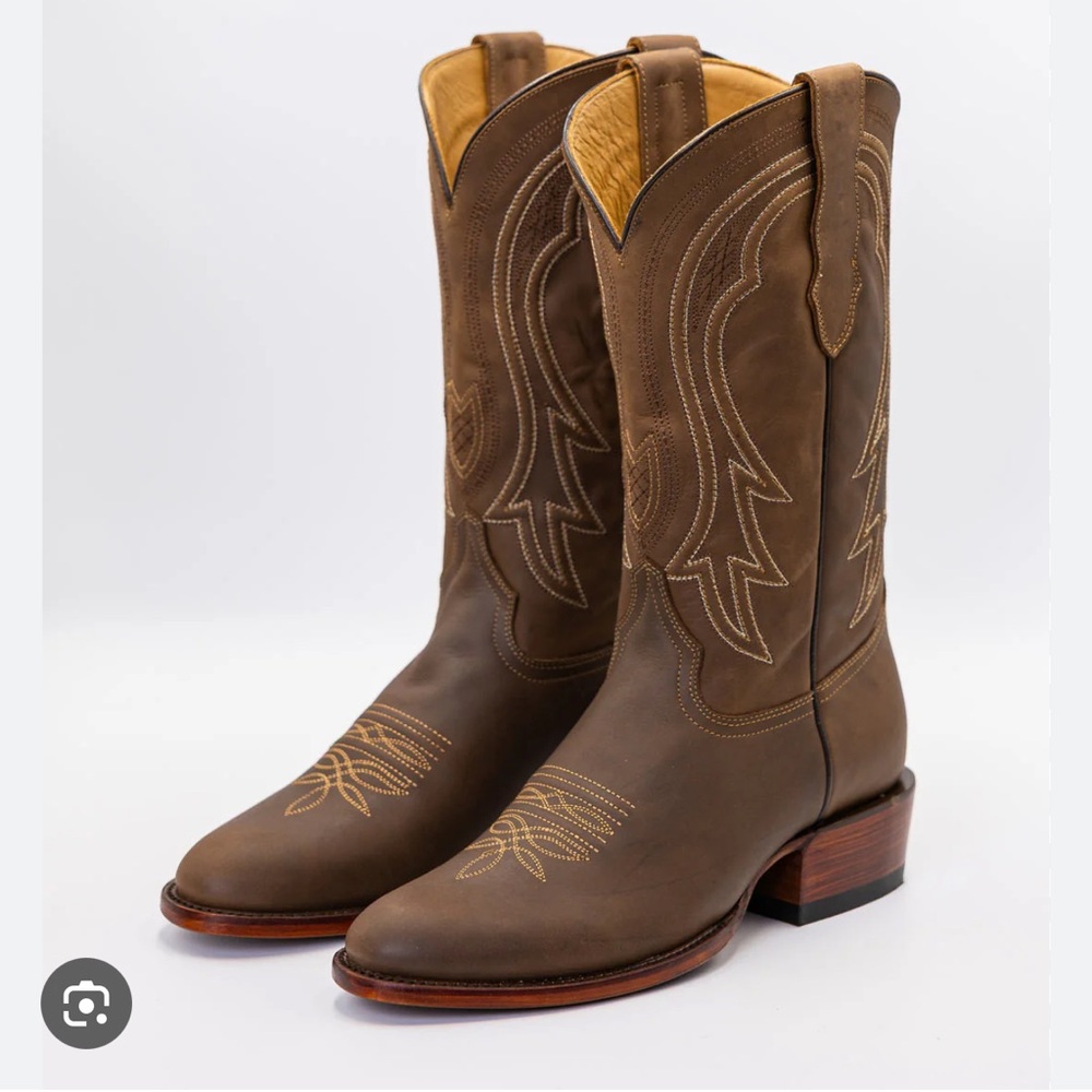 Texas Country Joe Honey Mens Leather Cowboy Boots size 8